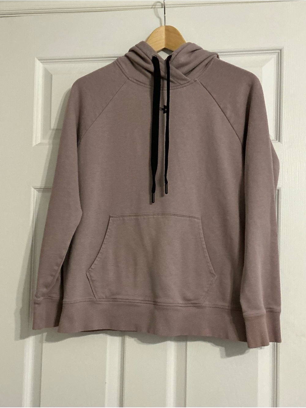 Under Armour Women's Pullover Hoodie - Dusty Mauve with Black Drawstrings